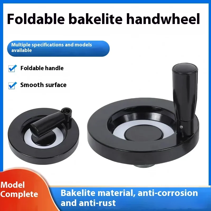 CNC 3D Printer Spoked Handwheel 63mm 80mm Black Aluminum Alloy Handwheel Back Corrugated Milling Machine Lathe