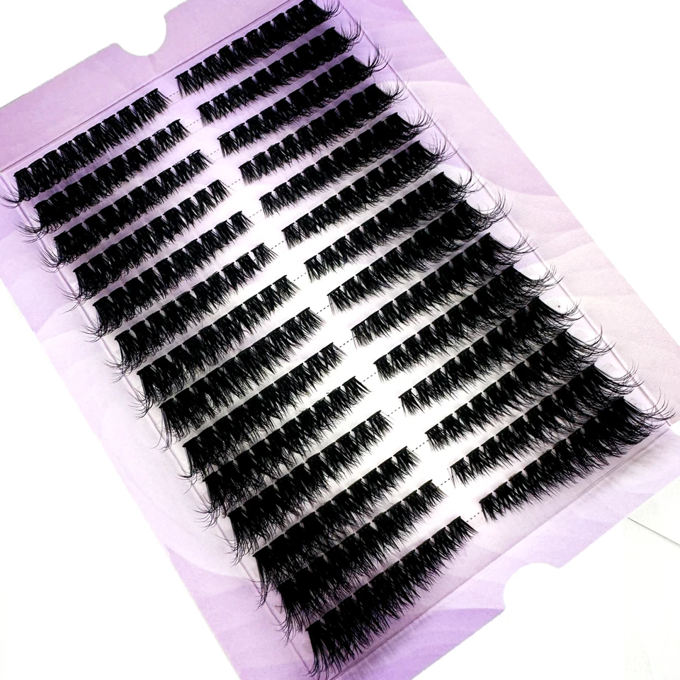 14 Filas de Pestañas Fluffy Clusters Voluminosas Extensiones de Pestañas 50D/80D Izquierda/Derecha Individuales Ojo de Gato 4