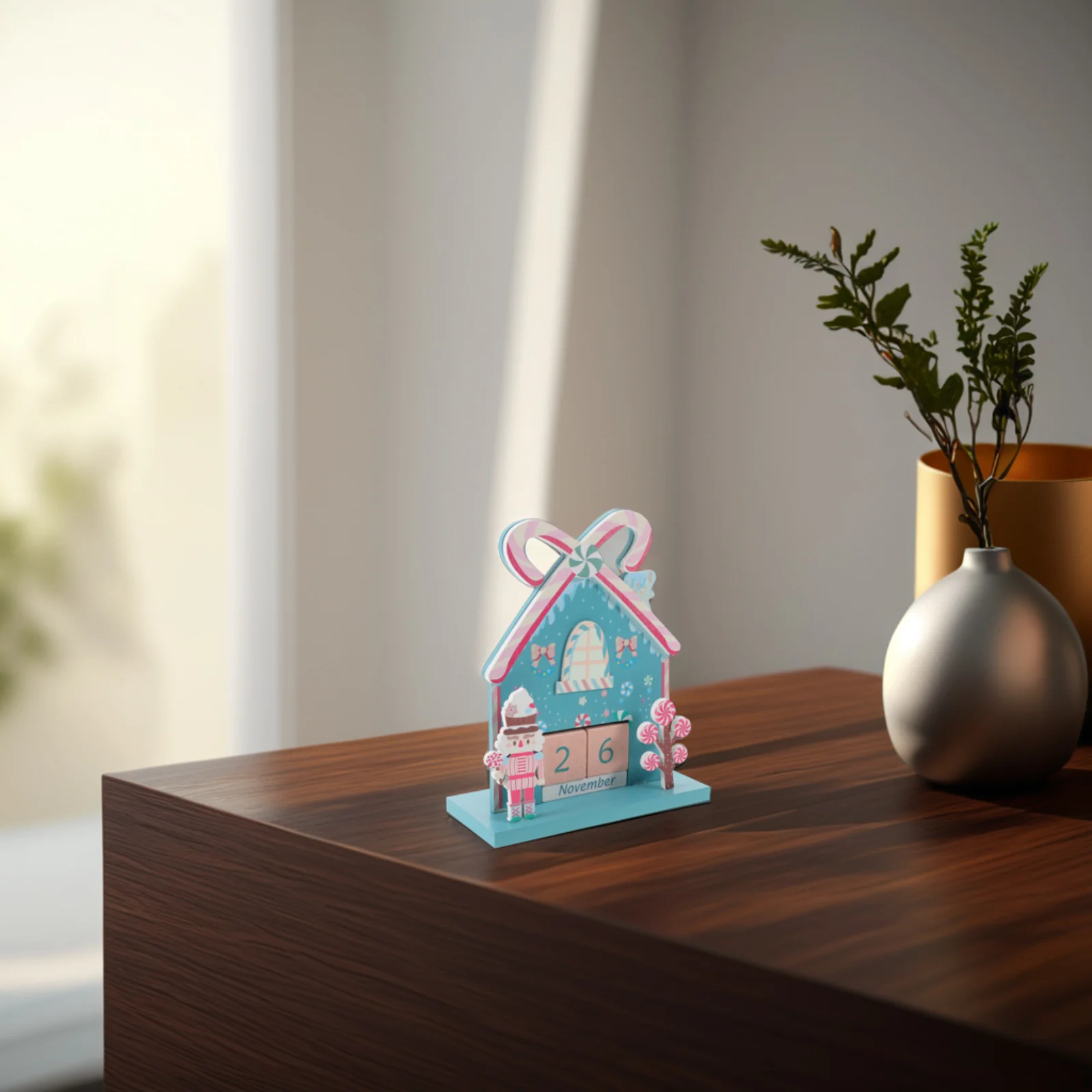 

1Set Wooden Block Perpetual Calendar Cute Desk Desktop Calendar Desk Organizer Rotate Perpetual to Change Date