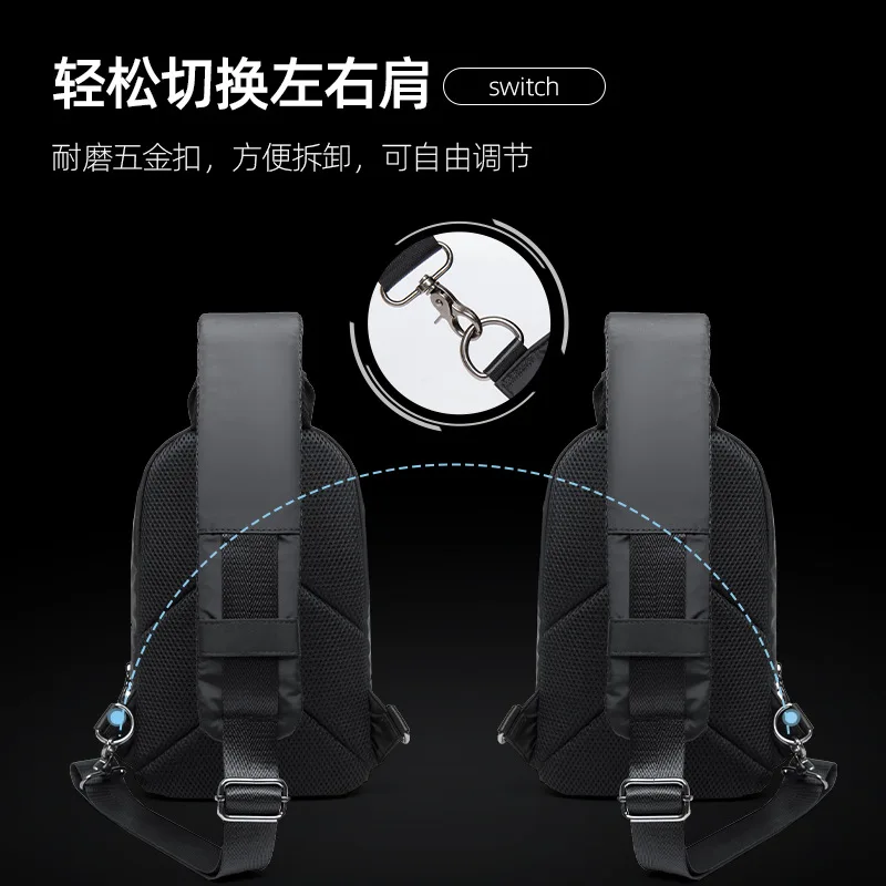 Men's Chest Pack Fashion Messenger Bag Waist Bag Outdoor Sports Cross Shoulder Pack High Quality Waterproof Casual Waist Bag