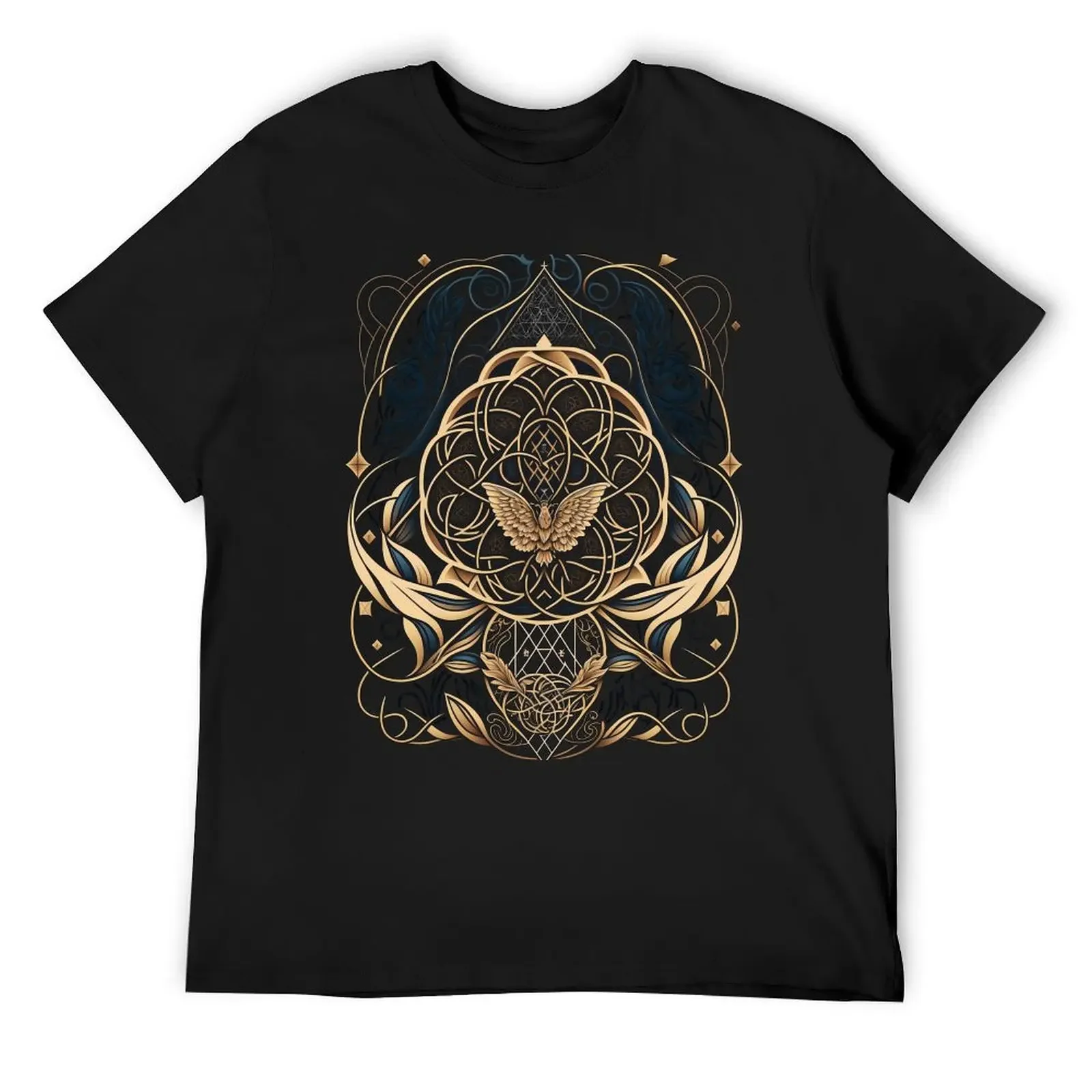 

Fancy Art Nouveau Sacred Geometry Crest T-Shirt plus size clothes street wear customizeds mens big and tall t shirts