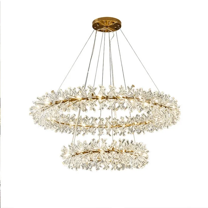 

New Crystal Flower Ceiling Chandelier Led Luxury Indoor Lighting Home Decoration For Living Room Bedroom Restaurant G4 Bulb