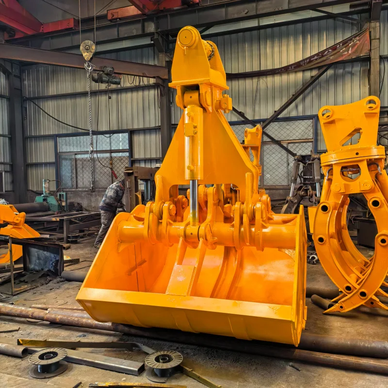 Bucket-Type Grab - Hydraulic Cylinder Direct Drive - Smooth Opening Closing - Precise Grasping And Clamping