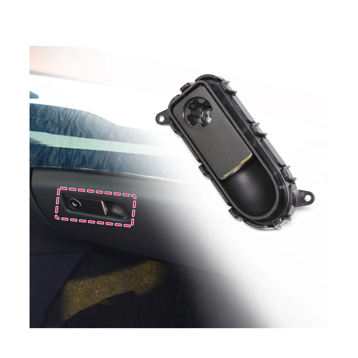 Glove Toolbox Lid Switch Grip Lock Hole for Mercedes CLS300 Toolbox Lock Switch for W218(Black)