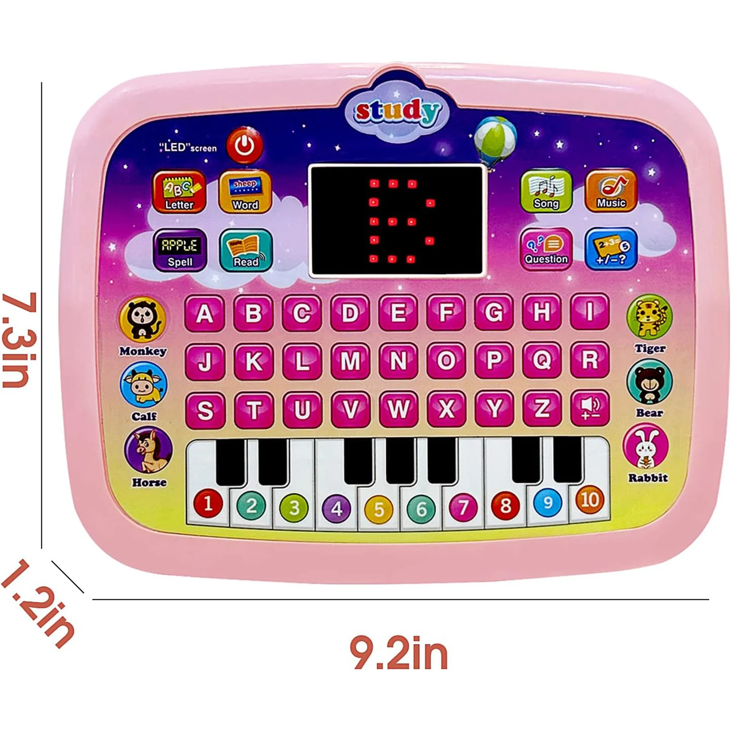 Multifuncional Early Education Learning Machine, Inglês LED Screen Lighting Tablet, Story Brinquedos para Crianças