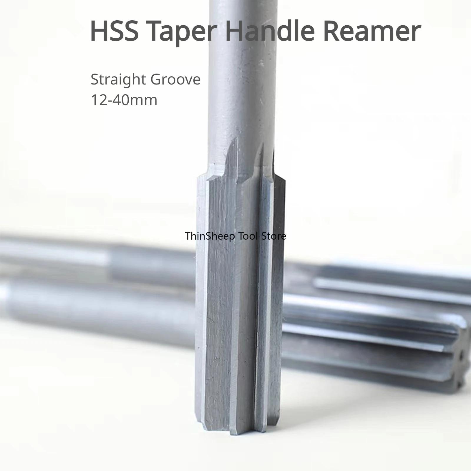 12-40mm HSS Machine Taper Handle Reamer H7 Extended Blade Straight Groove Rotary Tools Drilling Wood Steel Aluminum Copper