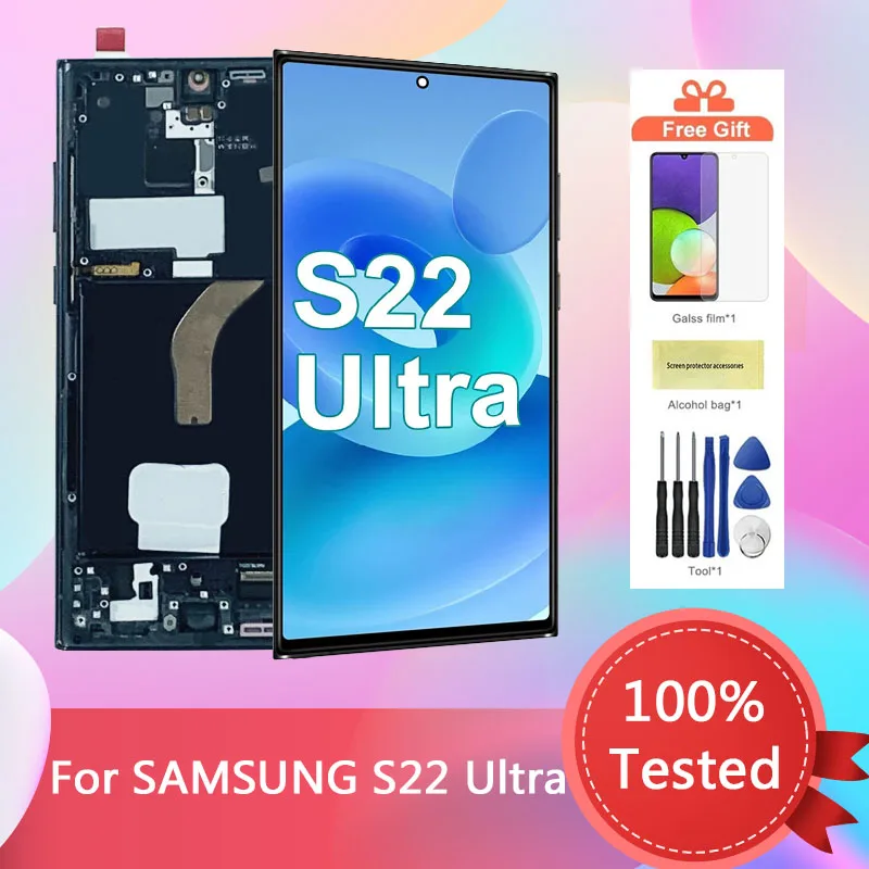 new-amoled-display-for-samsung-galaxy-s22-ultra-5g-lcd-touch-screen-replacement-s22-ultra-s908b-lcd-support-s-pen-fingerprint