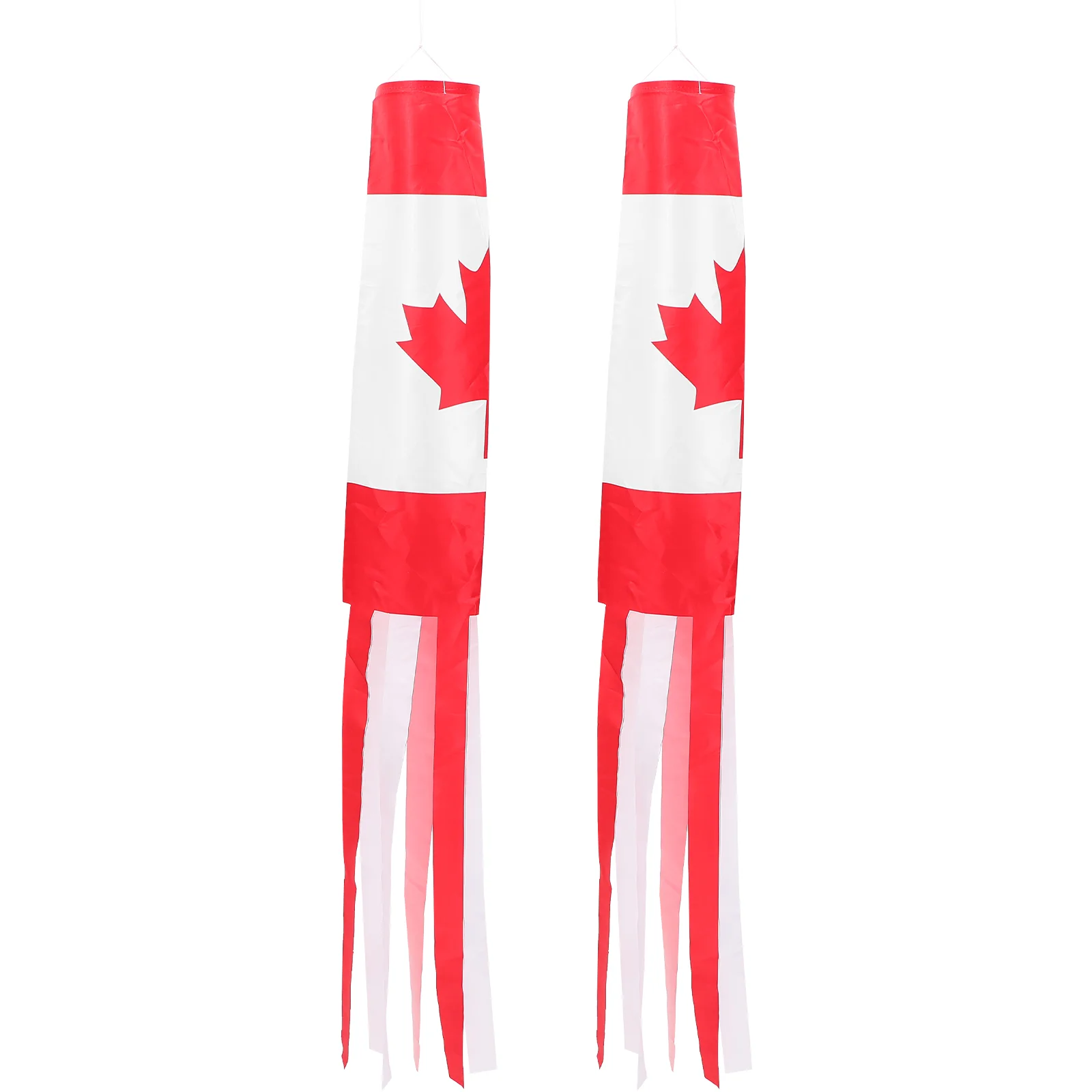 2 Pcs American Flag Decorative Canada Windsock Outdoor Winter Decorations Decorate Household Courtyard Accessory Red Delicate