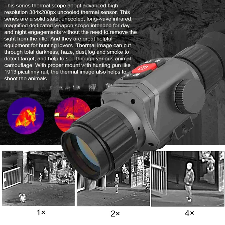 2022 nuovo telescopio per visione notturna zoom cannocchiale termico militare per la caccia obiettivo 25/35/54/75mm HT-C8