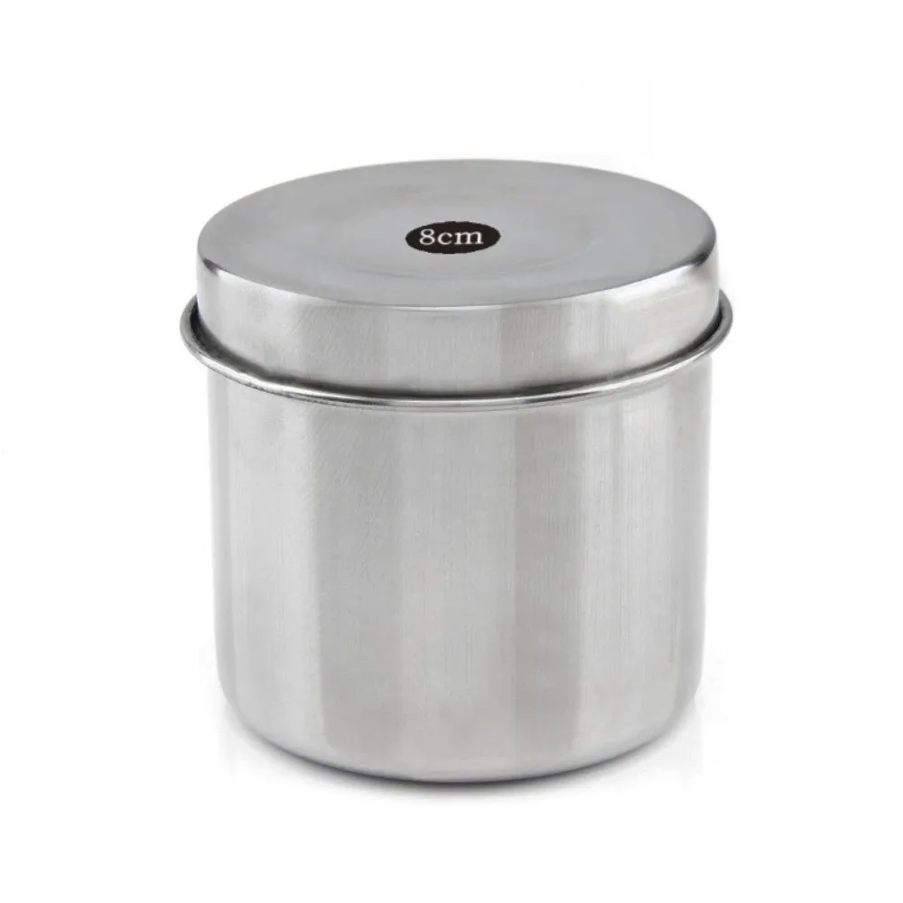 Stainless Steel Dental Cotton Tank 8-12cm with Lid Cotton Ball Container Disinfection Surgical Tools Sterilizer Box Laboratory