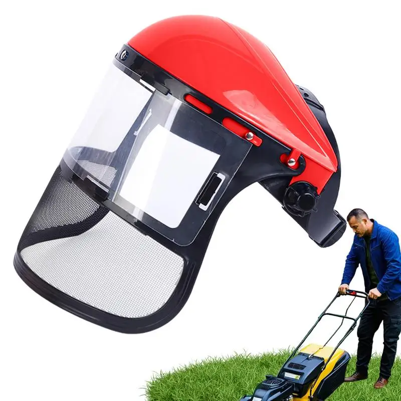 철사 강화 클리어 비전 잔디 깎기 얼굴 커버, 통기성 메쉬 타입 보호 얼굴 실드 헤드