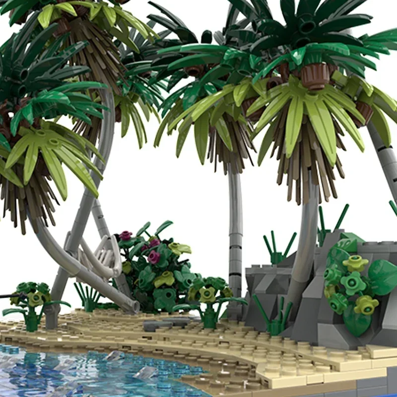 Street View Modello Moc Mattoni da costruzione Caraibi Spiaggia tropicale Tecnologia Blocchi modulari Regali Giocattoli di Natale Set fai da te Assemblaggio