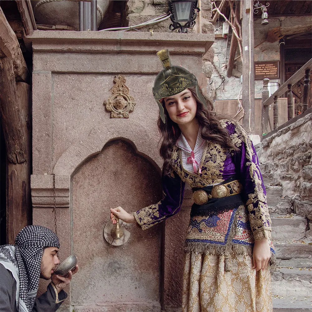 

2Pcs Knight Hat Roman Soldier Medieval Warrior Headwear Cosplay Party Costume Accessories Authentic Armor