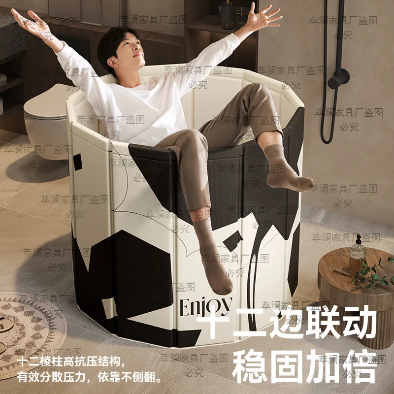 Adult folding bathtub Children can sit swimming bucket Adult bubble tub Full body