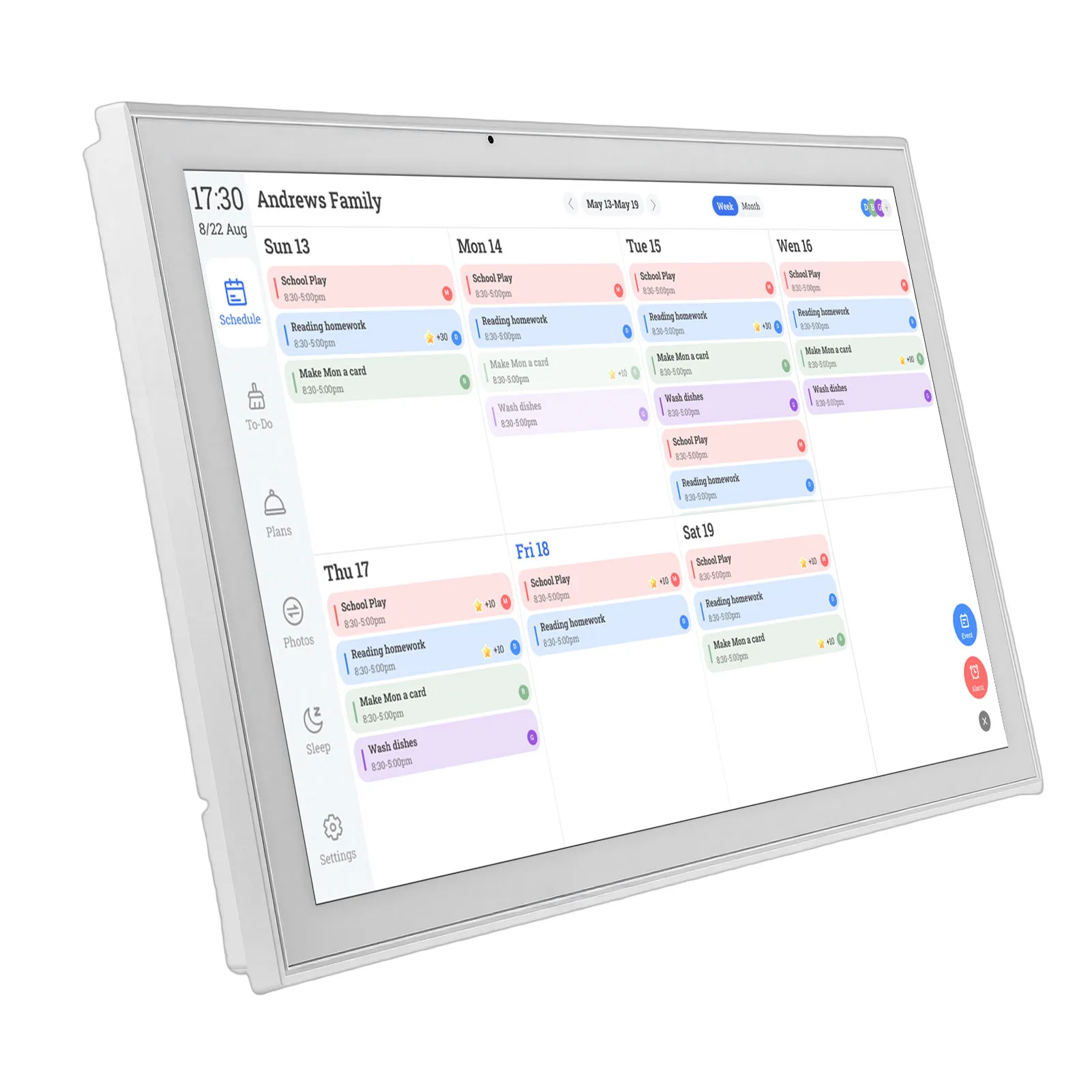 Digital Calendar 21.5in Electronic Chore Chart Smart Weekly Monthly Planner 1920 X 1080P  Touchscreen Wall Desk Family Planner