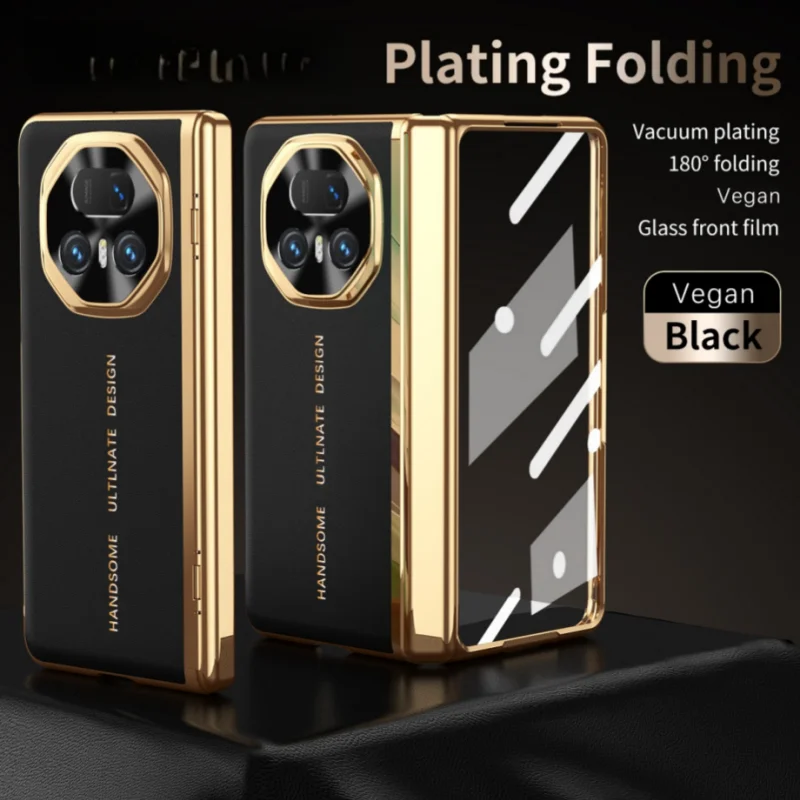 

For Honor Magic V5 and Magic V3 Case Ultimate Design Leather Dual Hinge Protection Anti-Scratch and Anti-Fingerprint Case Cover