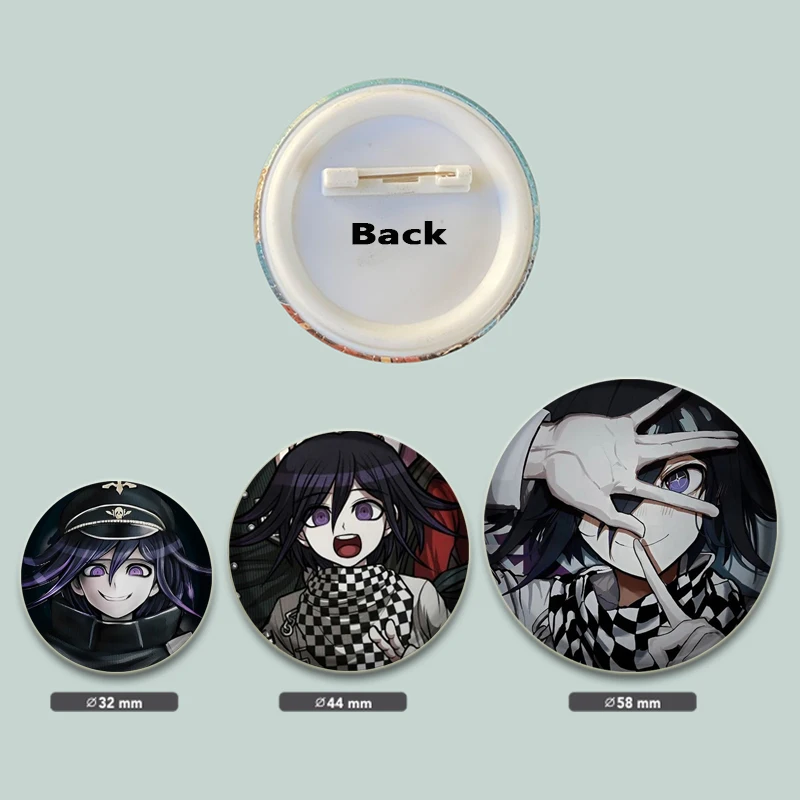 Anime Game Danganronpa Badge Snap-in Pins personaggio dei cartoni animati Iruma Miu Kirigiri Kyouko spille per vestiti accessori gioielli