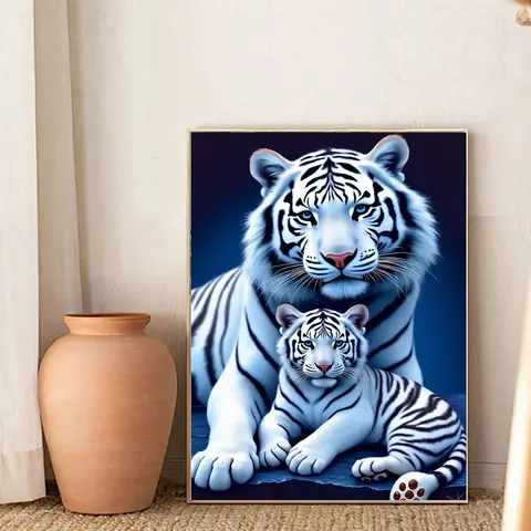 10 best sales Diamantmålning med vit tiger - №3
