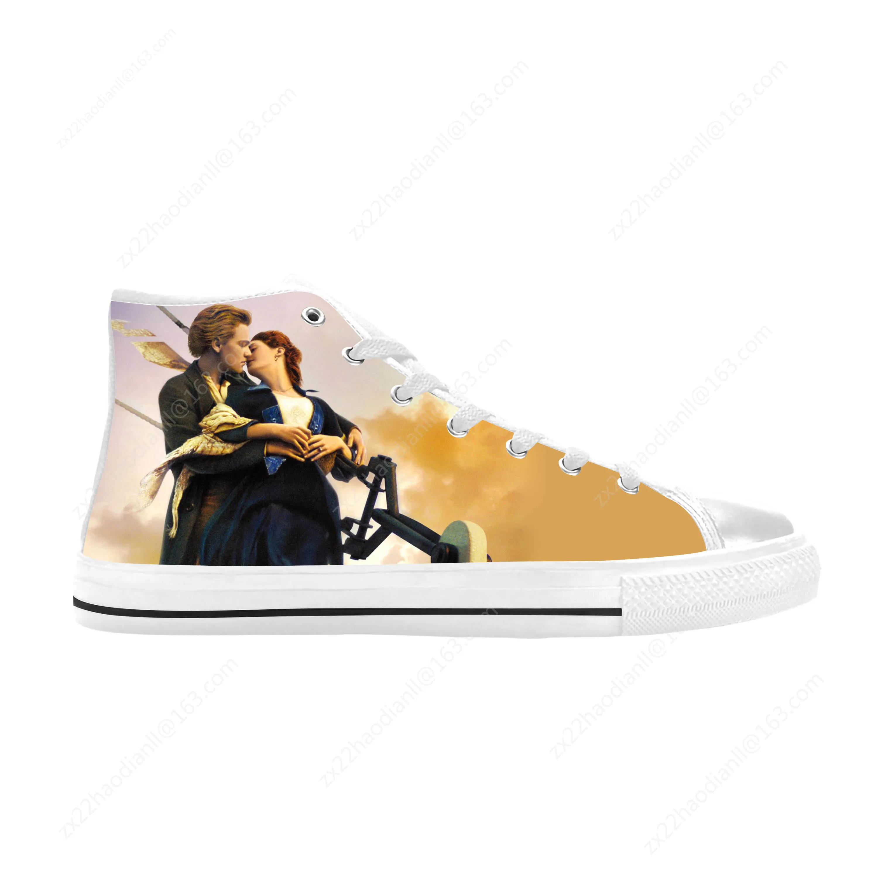 Classic Movie Titanic Leonardo DiCaprio Jack Rose Casual Cloth Shoes High Top Comfortable Breathable 3D Print Men Women Sneakers