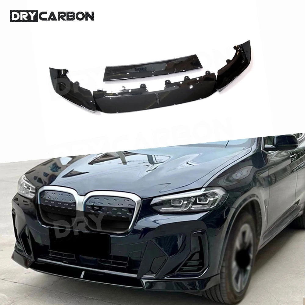 

ABS Front Bumper Lip Chin Spoiler Side Splitters Flaps Car Styling Body Kits Accessories for BMW ix3 2022+