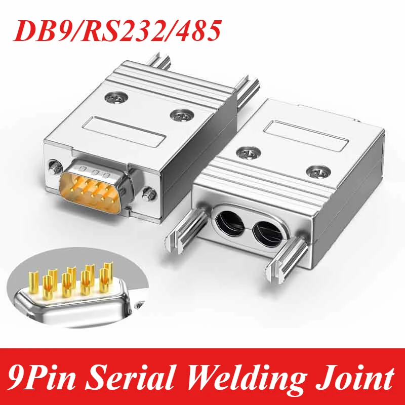 DB9 Connector Ultra-thin Metal Shell Serial Connectors Industrial-grade RS232 485 Double Outlet Hole 9 pin Male Female Adapter