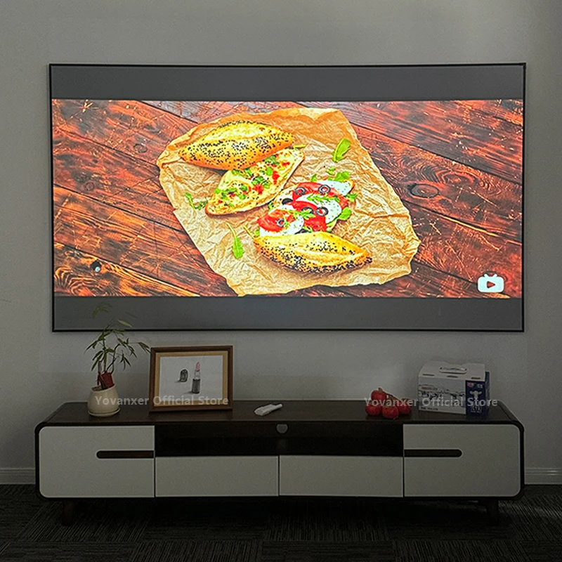 

2025 ALR Fresnel 5.0 Projection Screen 80-120 Inch 1CM Ultra Narrow Bezel For Long Throw Triple Color Laser Projector 4K