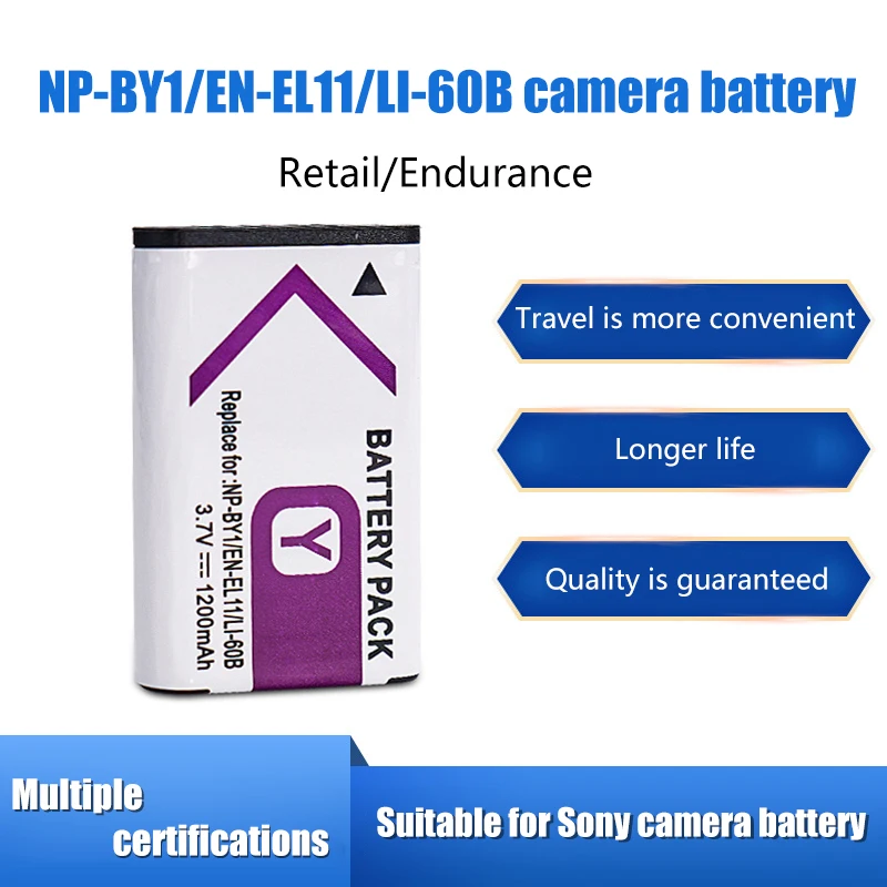 for Sony Camera NP-BY1 Battery Nikon EN-EL11 Battery Olympus LI-60B Battery