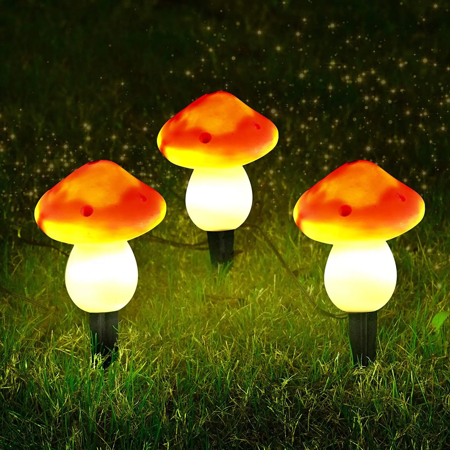 Mushroom Shape Outdoor Solar Light Solar-Powered Garden Lamp Ornament Outdoor Ground Landscape Stake Light Creative Waterproof