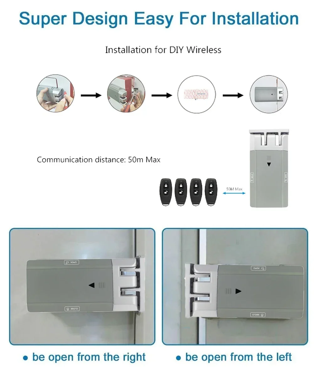 Remote Control Electric Door Lock Home Security Keyless Deadbolt Access Control System Touch Locked & Unlock