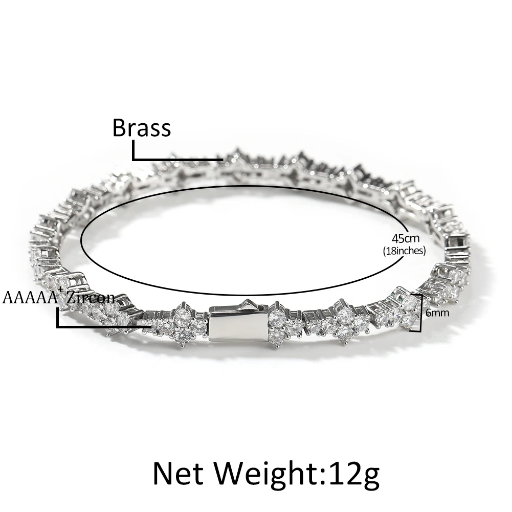 THE BLING KING Honeycomb Tennis Chain Necklace Prong Setting 5A Cubic Zirconia Choker HipHop Fashion Jewelry For Party Gift