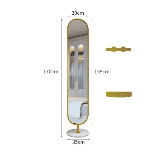

Xl European-Style Simple Rotatable Full-Length Mirror Floor-Standing Multi-Functional Full-Body Mirror