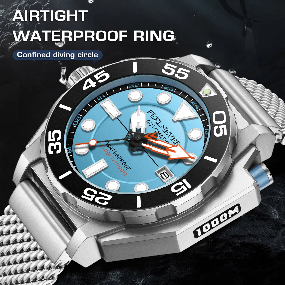 FEELNEVER Sapphire Watch Men Top Brand Luxury Waterproof Men's Mechanical Wristwatches Fashion Business Automatic Watch For Men