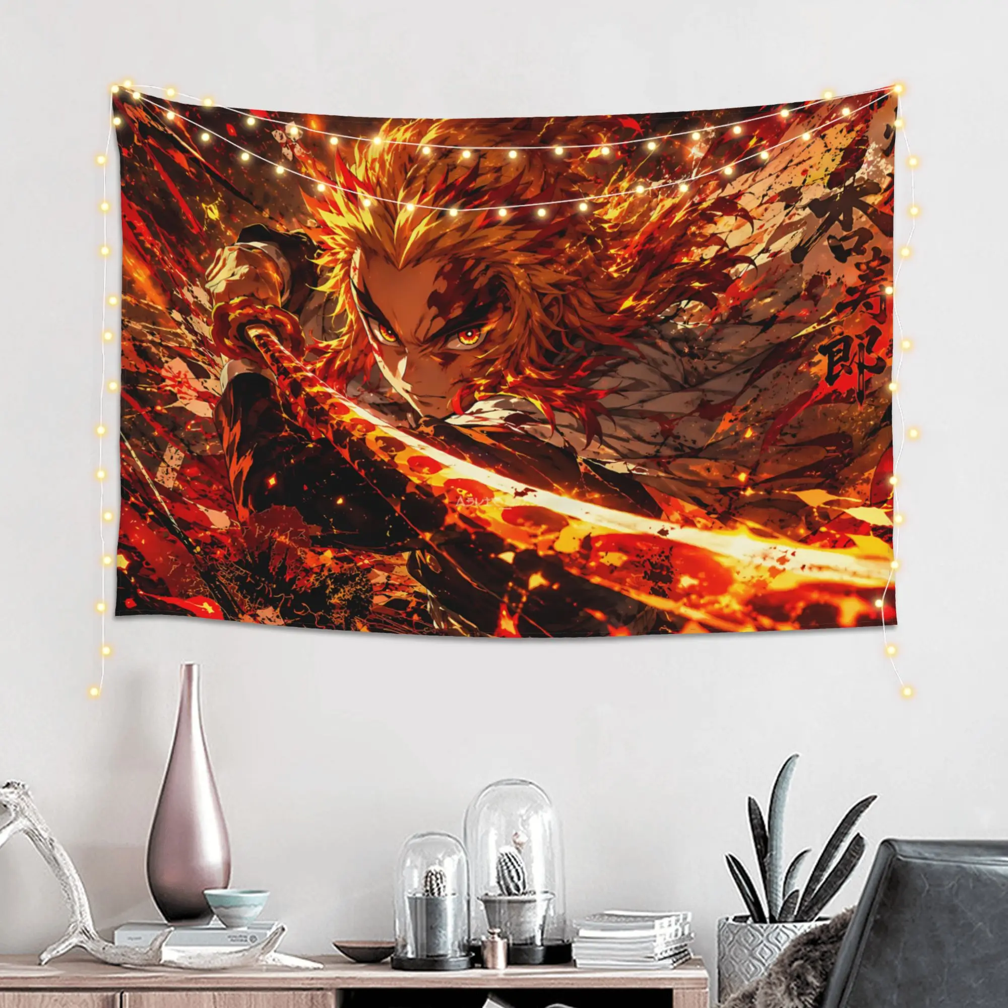 Customized Demon Slayer Cutecore Tapestry  Wall Hanging Blanket Tapestry Home Decor Items Wall Decorations
