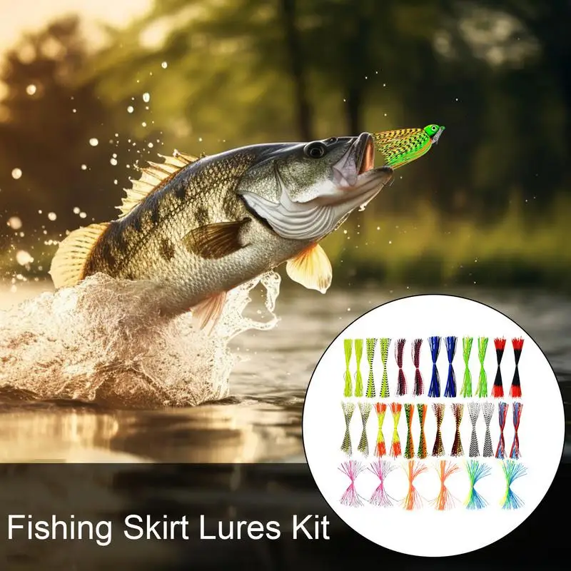 

Комплект джиг-юбок, комплект силиконовой юбки-приманки, 30 пучков, мягкие реалистичные приманки, джиги для пресноводной, соленой воды, окуня, форели, ловли сома