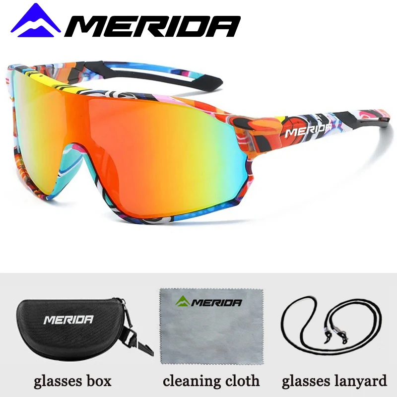 

Merida Cycling Glasses men and women UV400 Anti Fog REVO Lenses HD Clarity CE/ANSI Certified MTB/Road Bike