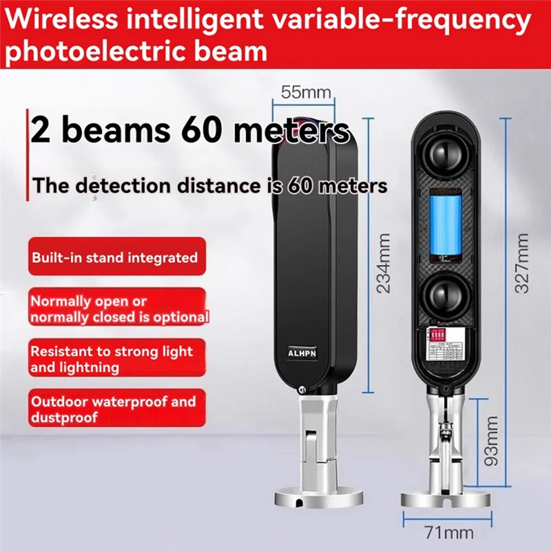 

News 2 Beams 60M Sensor Alarm 433Mhz Wireless Active Infrared Detector For Outdoor Park Home Security Alarm System