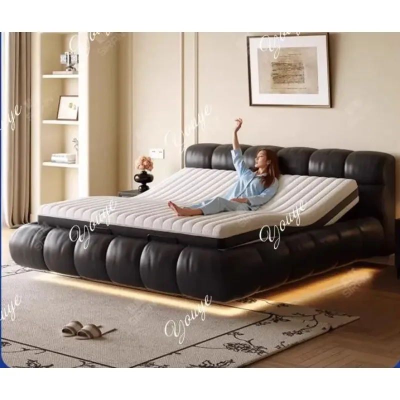 

Fully automatic smart electric bed can voice zero gravity coax sleep massage lift bed master bedroom double bed puff