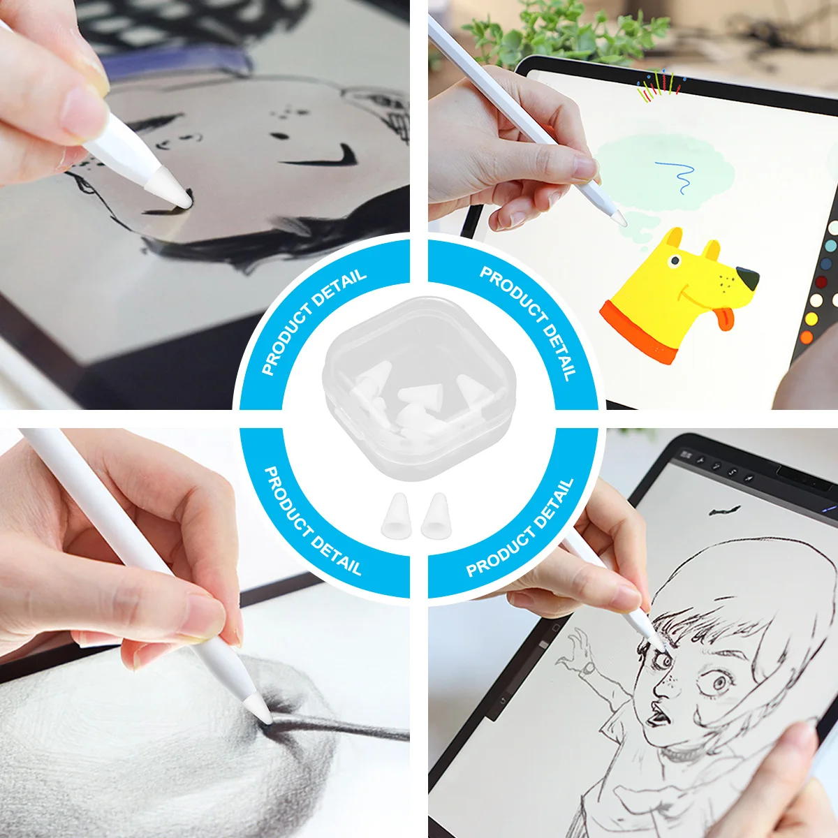 

8Pcs Silicone Stylus Pen Tip Cover Anti-Slip Protective Cap for Pencil 1 2 Enhanced Accuracy Quiet Writing Experience