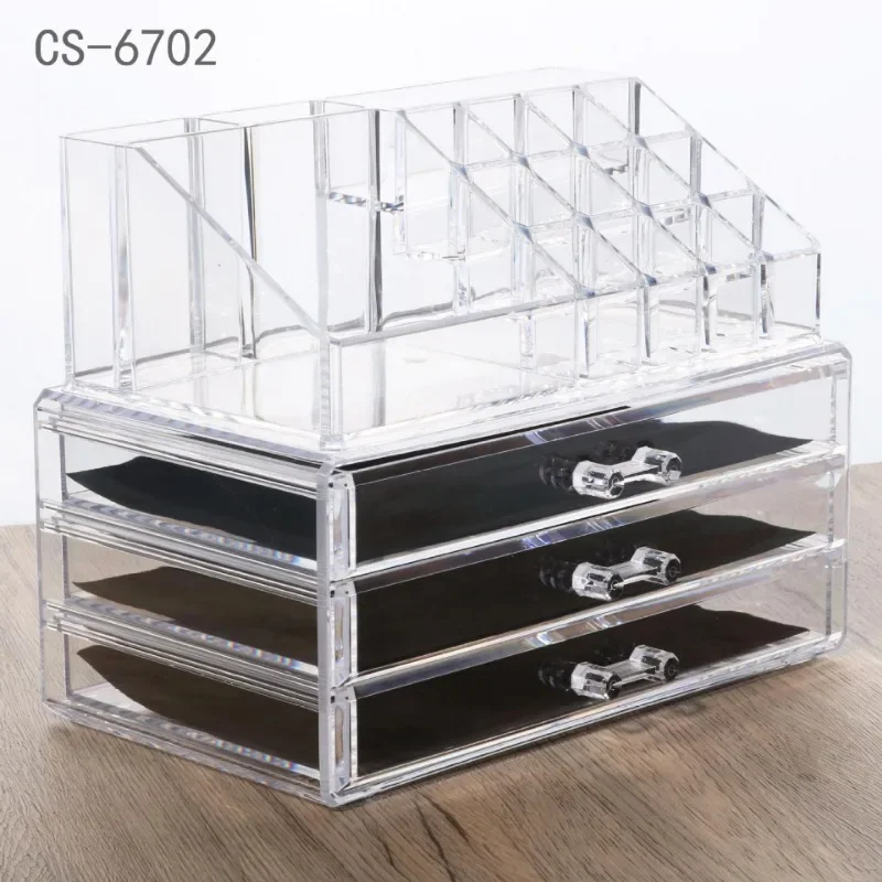 Transparent Storage Box Makeup Organizer Cosmetic Display Case Transparent Jewelry Organizer Desktop Drawer Box Holder