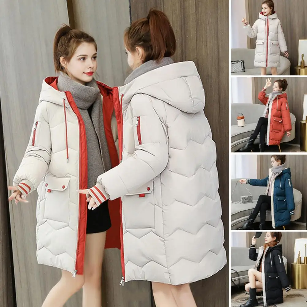 2024 New Women's Coats Winter Parkas Jacket Fashion Hooded Jackets Thicken Warm Cotton Padded Parka Female Outwear