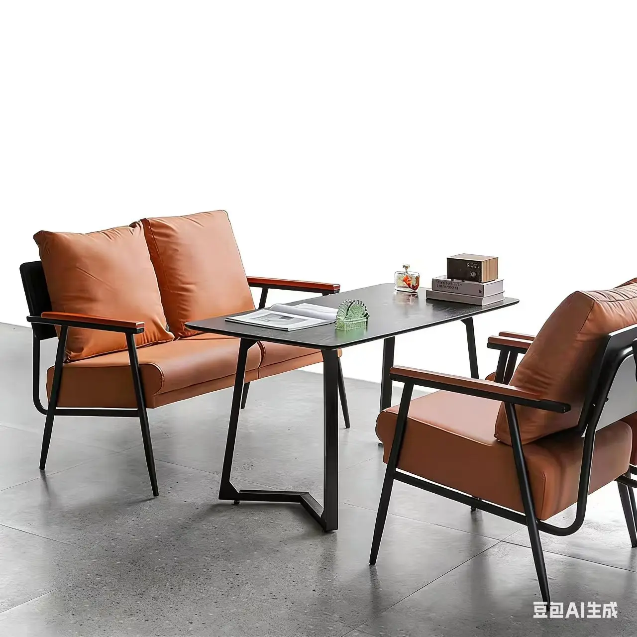 

Light luxury café table and chair combination, wrought iron milk tea shop small bar chairs, dessert shop leisure reception booth