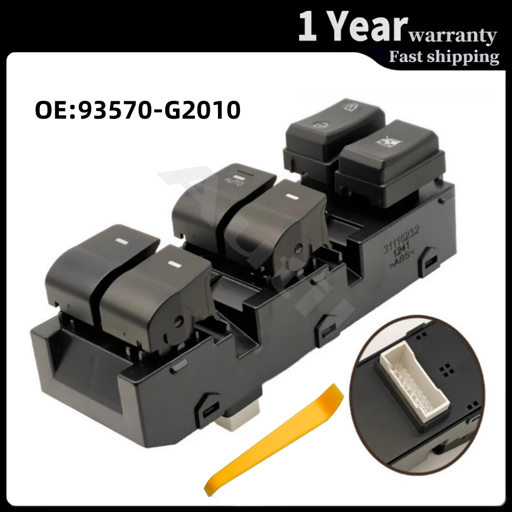 

93570-G2010 Front Left Master Power Window Switch Glass Lifter Button for Hyundai Ioniq Hybrid 2016-2022 Driver Side Accessories