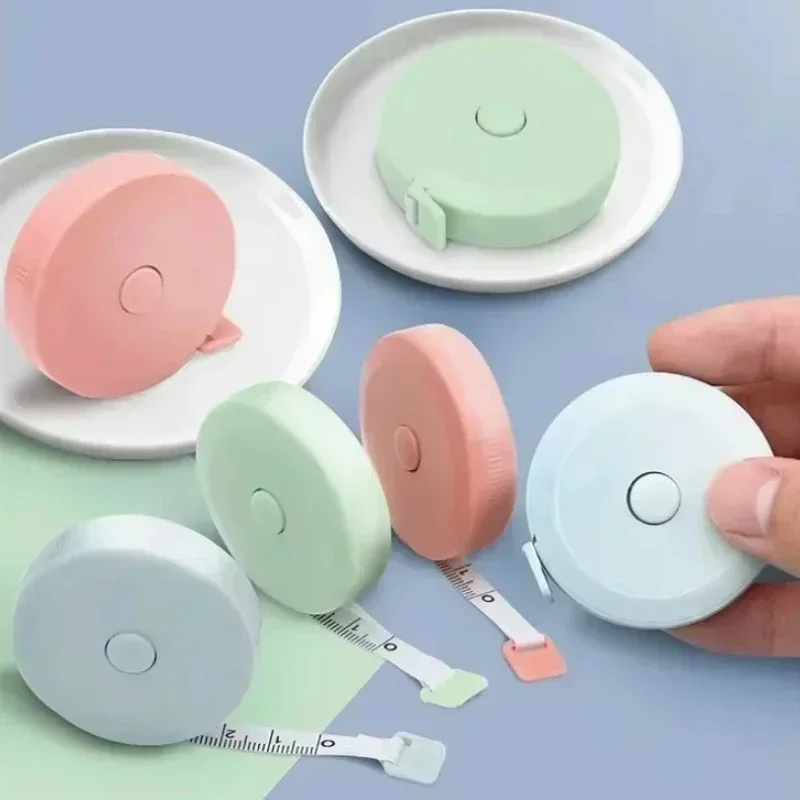 3/5Pcs Cute Macaron Color 1.5-meter Automatic Telescopic Tape Measure for Measuring Clothes Mini Tape Measure and Soft Measure