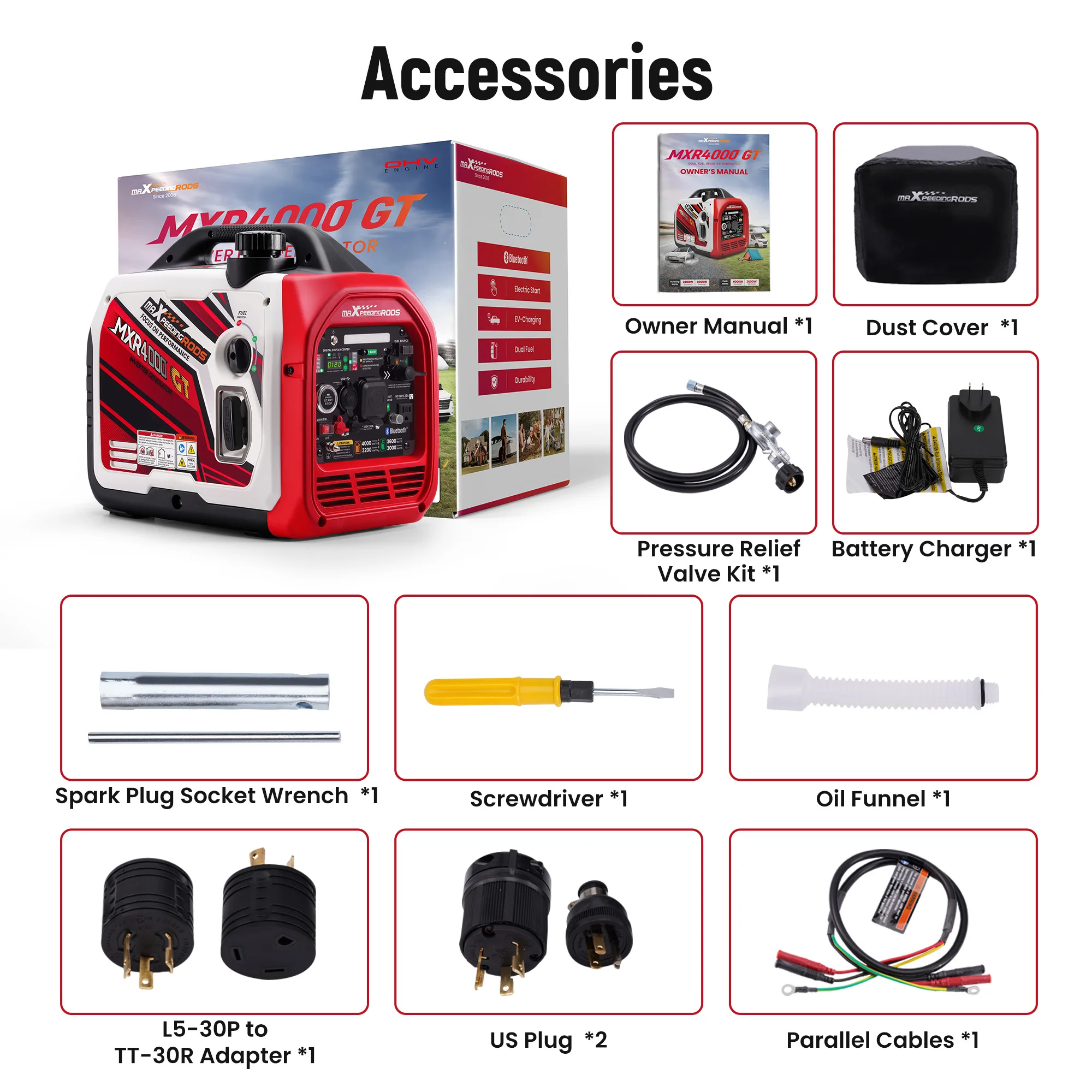 Portable Super Quiet Dual for Fuel Inverter Generator 4KW For Camping RV Travel 4KW Dual for  Fuel Portable Generator Inverter