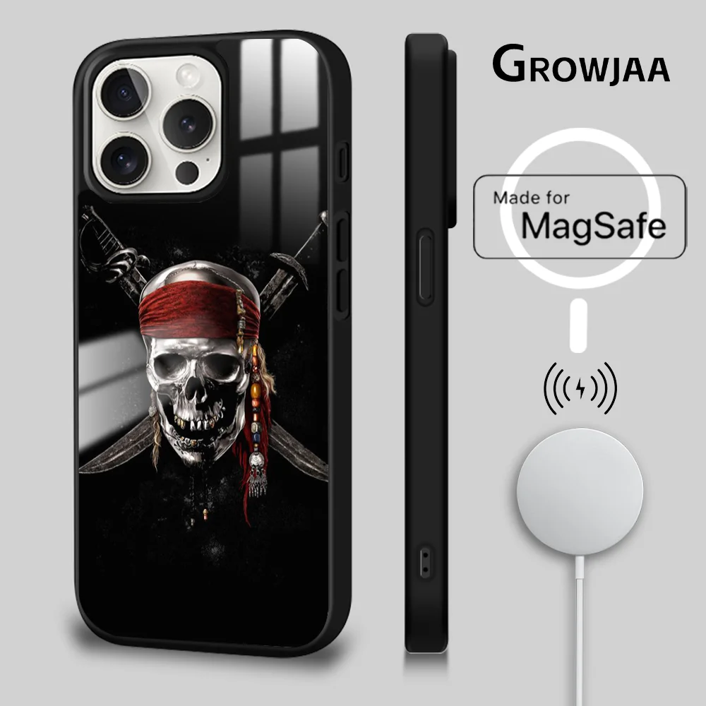 

P-Pirates Of The Caribbean Phone Case For iPhone 15 14 13 12 11 Pro Max Plus Mini Mirror Magnetic Funda Magsafe Case