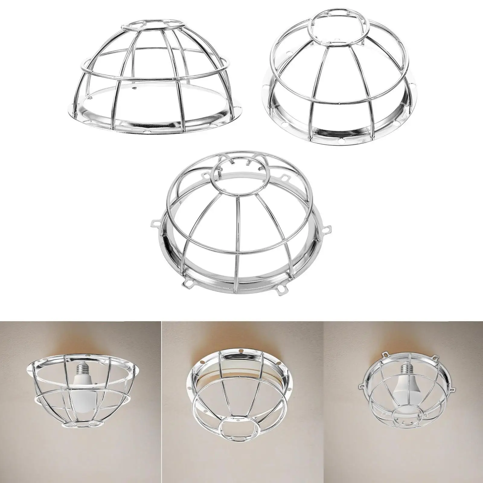 Metal Wire Cage Light Accessories Decorative Easy to Install Bulb Guard for Farmhouse Kitchen Dining Room Living Room Bedroom