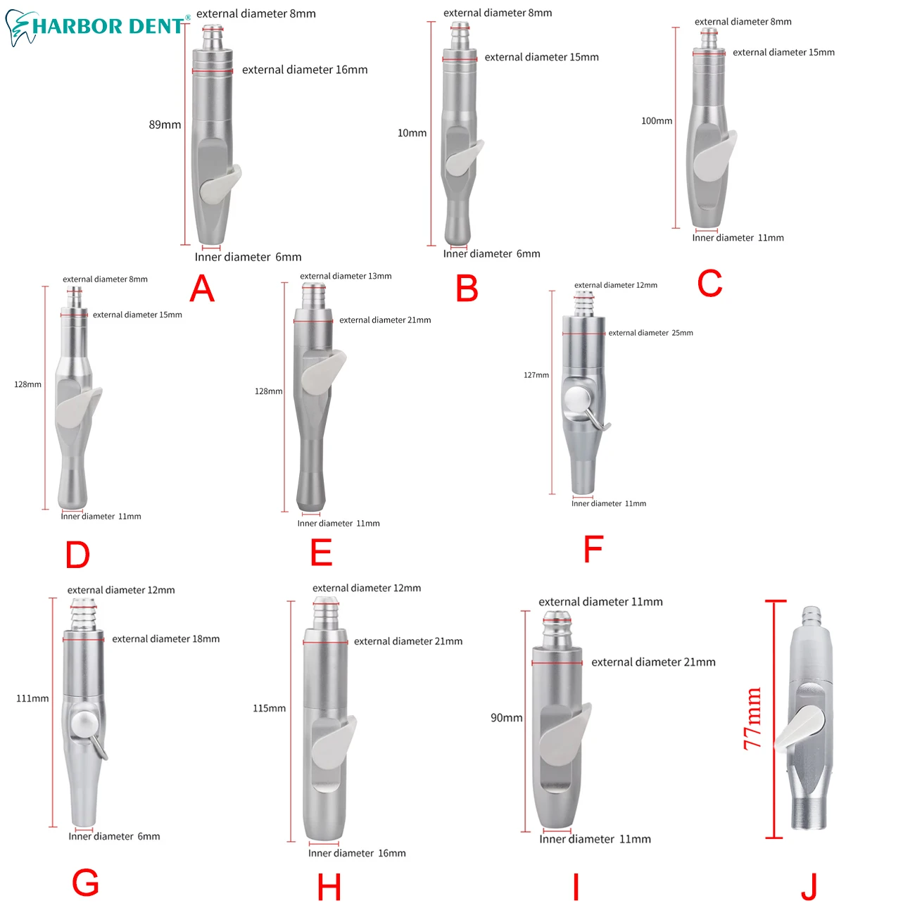 1pc Dental Valve Oral Saliva Ejector Suction Strong/Weak Suction Handle Handpiece Tip Adaptor Aluminium Alloy Dental Accessories