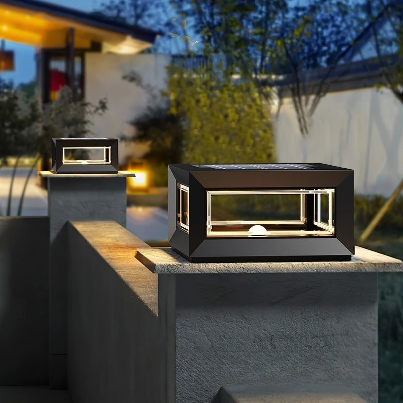 Solar stigma outdoor waterproof garden light street lights on both sides of the gate pillar villa outdoor terrace guardrail