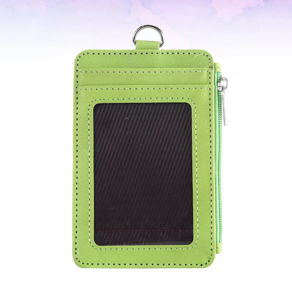 

Badge Holder Id Card Case Pu Multi Card Storage Wallet Protective Sleeve For Credit Cards Bus Pass Identification Green