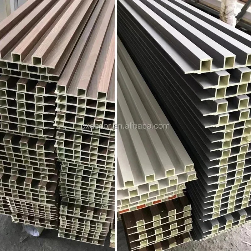 custom.Great Price Interior 3D Slat Plastic PVC Wall Decoration Panel Fireproof WPC Wooden Grain Fluted Wall Panel Made Durable
